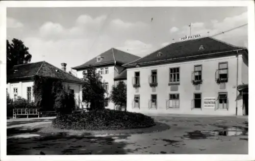 Ak Piešťany Pistyan Pistian Pöstyen Slowakei, Pro Patria, Heilanstalt, Bäume, Blumen, Gebäude