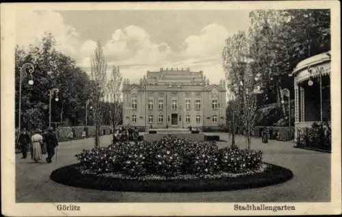 Ak Görlitz in der Lausitz, Stadthallengarten