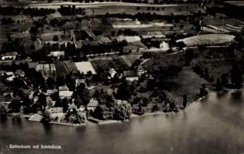 Ak Kattenhorn am Untersee Öhningen Baden, Luftaufnahme, Hotel Schönblick