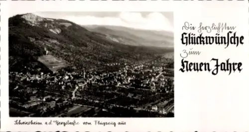 Ak Schriesheim an der Bergstraße, Landschaftsaufnahme,  Glückwünsche zum neuen Jahr