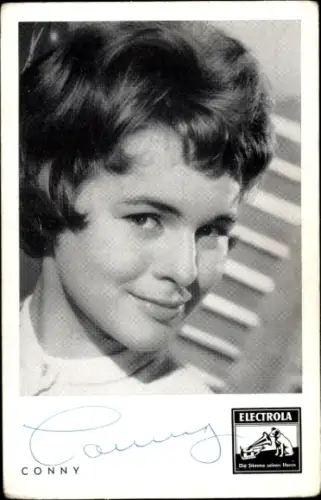 Ak Sängerin Conny, Electrola Schallplatten, Portrait, Autogramm