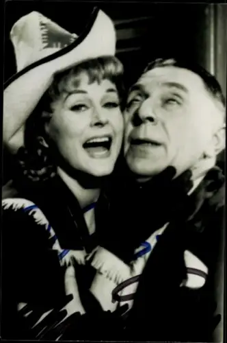 Foto Schauspieler Theo Lingen und Marika Rökk, Portrait, Autogramm