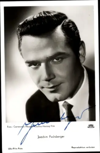 Ak Schauspieler Joachim Fuchsberger, Portrait, Autogramm, Symphonie in Gold