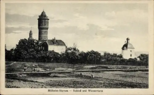 Ak Styrum Mülheim an der Ruhr, Schloss, Wasserturm