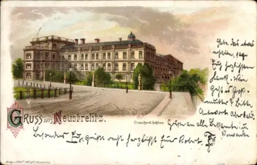 Litho Neustrelitz in Mecklenburg, Großherzogliches Schloss