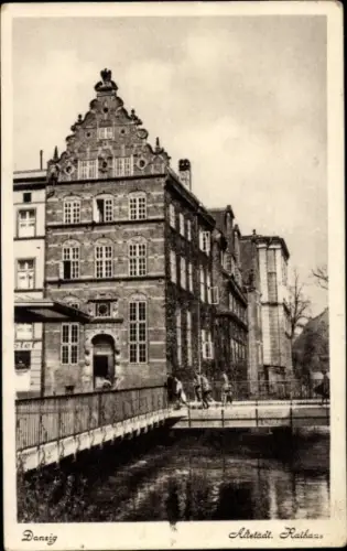 Ak Gdańsk Danzig, Altstadt, Rathaus