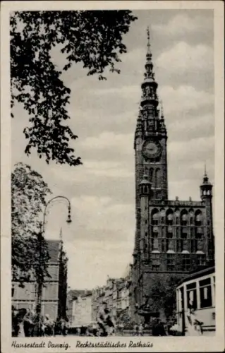 Ak Gdańsk Danzig, Rechtsstädtisches Rathaus