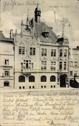 Ak Braunau am Inn Oberösterreich, Neues Rathaus
