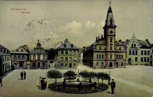 Ak Hodkovice nad Mohelkou Liebenau in Böhmen Region Reichenberg, Náměstí