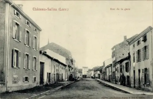Ak Château Salins Lothringen Moselle, Bahnhofstraße