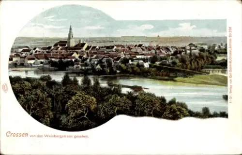 Ak Krosno Odrzańskie Crossen an der Oder Ostbrandenburg, Gesamtansicht