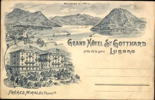 Litho Lugano Kanton Tessin Schweiz, Grand Hotel Sankt Gotthard