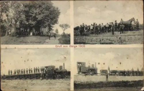 Ak Berge 1908, Deutsche Eisenbahn, Lokomotive, Gastwirtschaft Drei