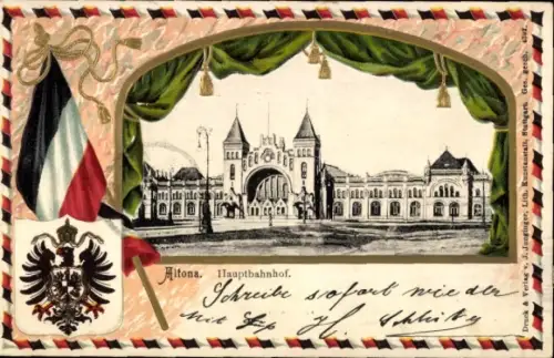 Präge Passepartout Wappen Hamburg Altona, Hauptbahnhof