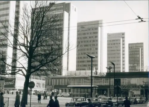 Foto Stockholm Schweden, Hochhäuser, Geschäfte, Februar 1963