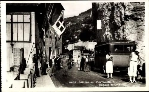 Ak Grimaldi di Ventimiglia Liguria, Dogana Italiana