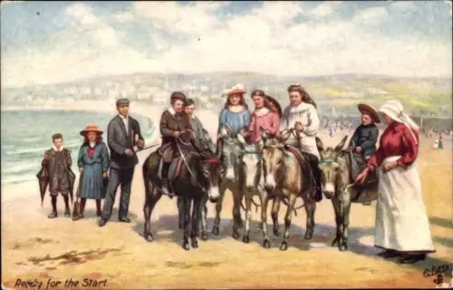 Künstler Ak Tuck & Sons, Oilette 9466, Esel Rennen