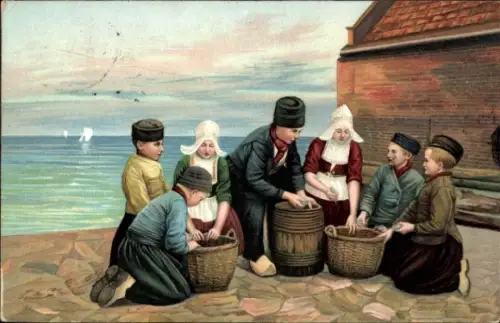 Ak Volendam Nordholland Niederlande, Kinder in Trachten