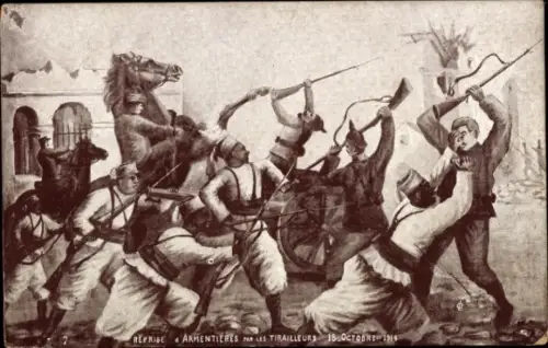 Ak Schlacht bei Armentieres Oktober 1914, Tirailleurs
