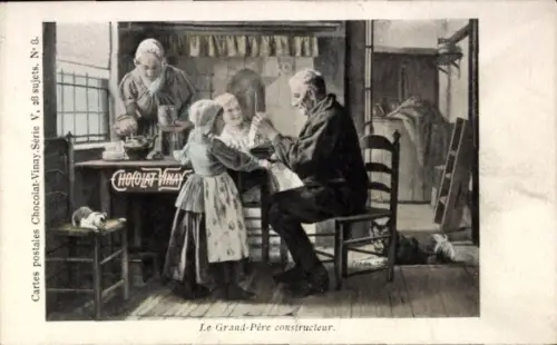 Ak Le Grand Père constructeur, Chocolat Vinay Série V 28 sujets