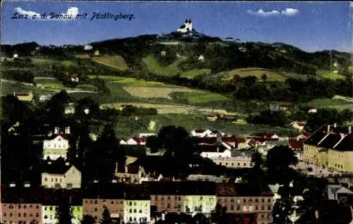 Ak Linz an der Donau Oberösterreich,  Pöstlingberg, Landschaft, Stadtansicht