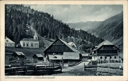 Ak Donnersbachwald Steiermark, Ortspartie