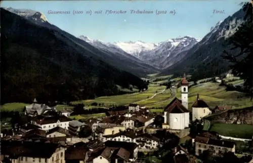 Ak Gossensaß Brenner Brennero Südtirol, Gesamtansicht, Pflerscher Tribulaun