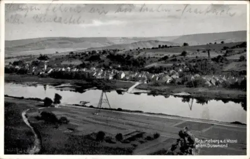 Ak Brauneberg an der Mosel,  Landschaft, Fluss, Häuser, Gasthaus
