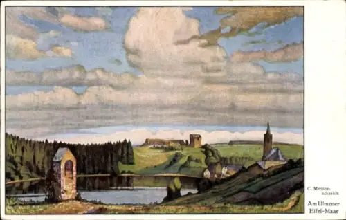 Künstler Ak Messerschmidt, C., Ulmen Rheinland Pfalz, am Ulmener Eifelmaar