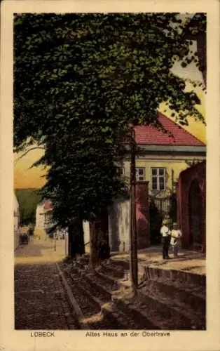 Ak Hansestadt Lübeck, Altes Haus an der Obertrave