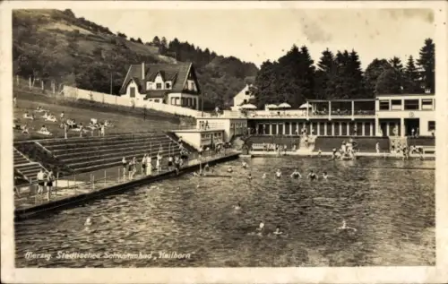 Ak Merzig an der Saar, Städtisches Schwimmbad Hellborn