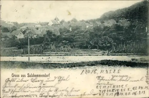 Ak Salzhemmendorf Niedersachsen, Gruss aus  Landschaft, Text mit Datum, Total-Ansicht