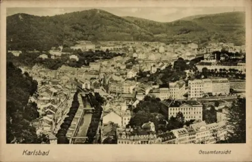 Ak Karlovy Vary Karlsbad Stadt, Gesamtansicht