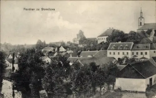 Ak Strmilov Jindřichův Hradec Südböhmen, Ortsansicht