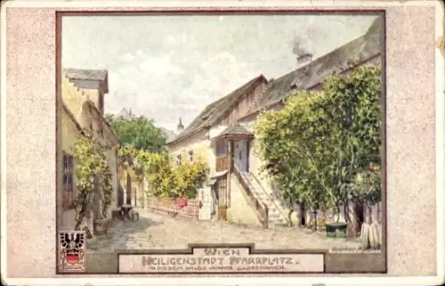 Künstler Ak Wien 19 Döbling Heiligenstadt, Pfarrplatz