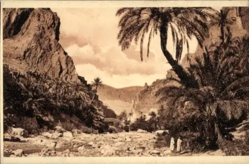 CPA El Kantara El Qantara Égypte, L'Oued et les Gorges