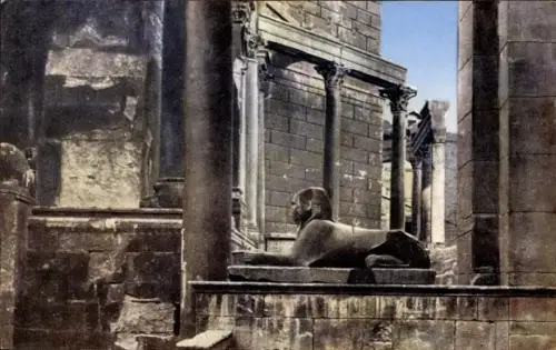 Ak Split Spalato Kroatien, Sphinx, Ruinen, Säulen,  Spalato