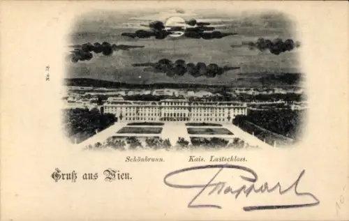 Ak Wien 13 Hietzing Österreich, Schloss Schönbrunn, Kais. Lustschloss, Gruß aus Wien