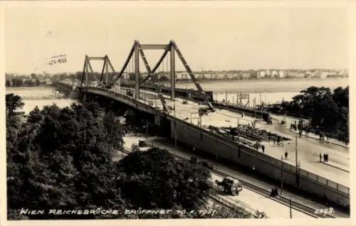 Ak Wien 2 Leopoldstadt Österreich, Reichsbrücke