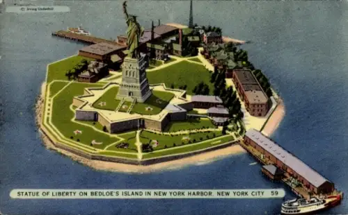 Ak New York City USA, Statue of Liberty, Bedloe's Island, New York Harbor, New York City