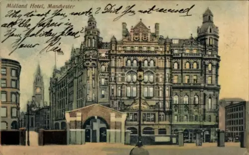 Ak Manchester England, Midland Hotel