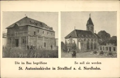 Ak Strasshof an der Nordbahn Niederösterreich, St. Antoniuskirche