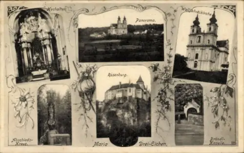 Ak Maria Dreieichen Rosenburg Mold in Niederösterreich, Kloster Maria Drei Eichen, Altar, Kapelle