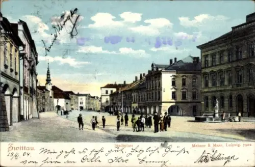 Ak Svitavy Zwittau Reg. Pardubice, Stadtplatz, Namesti