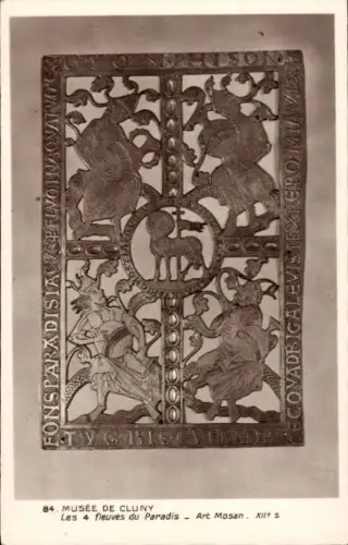 Ak Paris V, Musée de Cluny, Les 4 fleuves du Paradis