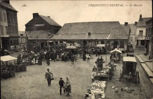 CPA Criquetot l'Esneval Seine Maritime, Le Marché