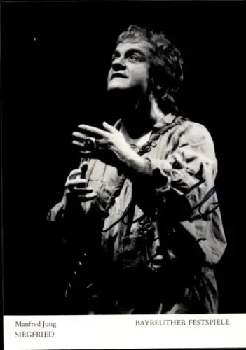Foto Opernsänger Manfred Jung, Siegfried, Bayreuther Festspiele, Portrait, Autogramm