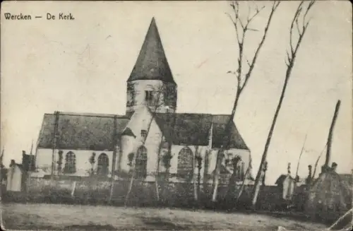 Ak Wercken Werken Kortemark Westflandern, De Kerk