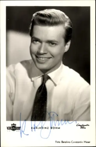 Ak Schauspieler Karlheinz Böhm, Portrait, Berolina Film, Autogramm