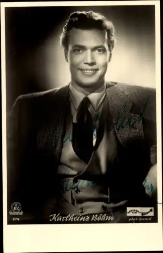 Ak Schauspieler Karlheinz Böhm, Portrait, Panorama Film, Autogramm